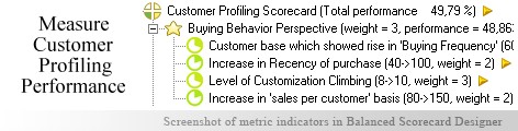 Customer Profiling scorecard KPI - Balanced Scorecard metrics template example