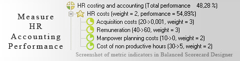 HR accounting Balanced Scorecard KPI - Balanced Scorecard metrics template example