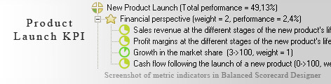 Product Launch measurement KPI - Balanced Scorecard metrics template example