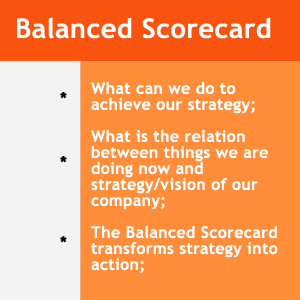 Balanced Scorecard concept allows to transform strategy into action.  