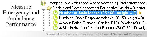 Emergency and Ambulance KPI KPI - Balanced Scorecard metrics template example