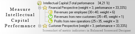 Intellectual Capital measurement KPI - Balanced Scorecard metrics template example
